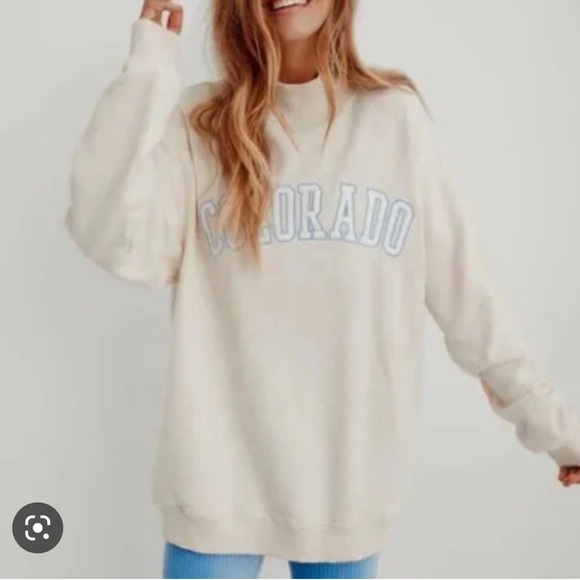 aerie Sweaters - Aerie “Colorado” mock neck cream sweatshirt